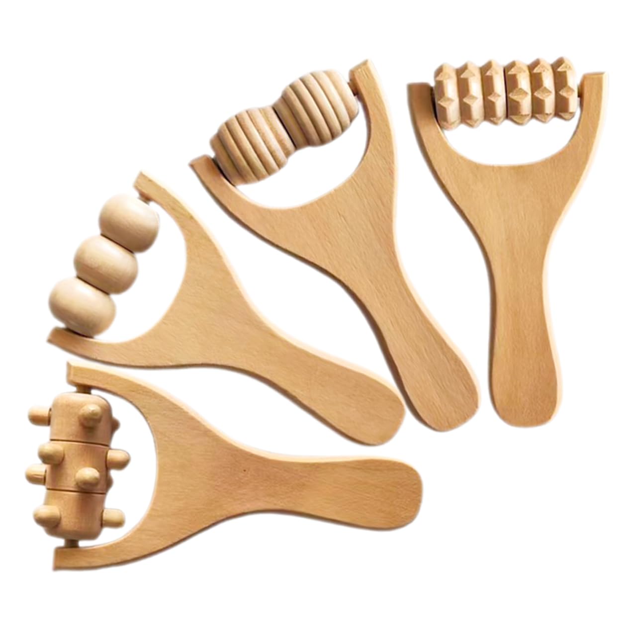 FOMIYES 4pcs Foot Massage Tool Wooden Rollers Home Use Foot Massager Rollers Shoulder Neck Back Massager