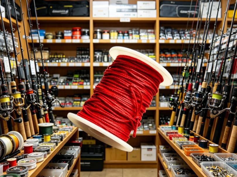 165ft/50m Red Waxed Braided Fishing Line - 200lb Test, 1.2mm Strong Cord Spool for Crafting & Fishing
