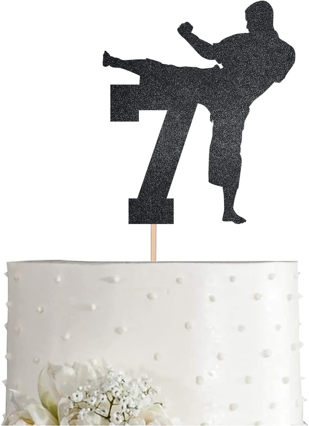 Karate 7 Cake Topper, 7th Birthday Taekwondo Taekwondo Martial Arts Boy Girl Party Supply