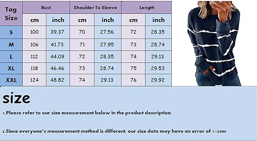 Miniatura 3 de Fall Tops for Women, Women's Sweatshirts Crewneck Long Sleeve Striped Printed Loose Pullover Comfy Blouse Tunic Shirt