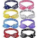 Bandana Knot Headbands Retro Print Headbands Paisley Print Headband Headwrap for Girls and Women...