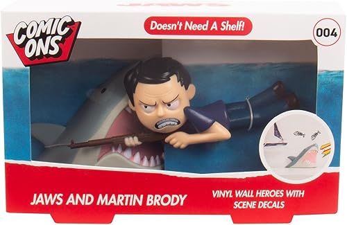 Miniatura 6 de Jaws Comic Ons. Figuras coleccionables con calcomanías de vinilo. 2 figuras 3D para montar en la pared con almohadillas de gel reutilizables. Cuenta