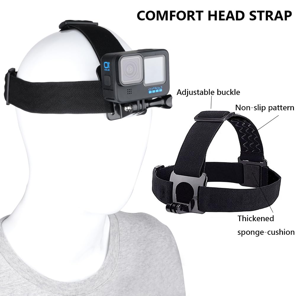 Kit Imbracatura Da Petto E Fascia Da Testa Per Action Cam E Smartphone – Compatibile GoPro, Telefoni 4-7 Pollici