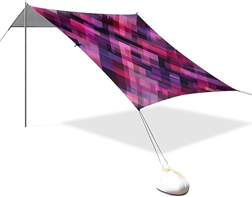 Rhomboid - Tienda de campaña de playa plegable UPF50+ resistente al agua con bolsillos de arena para camping, pesca, patio trasero, carpas