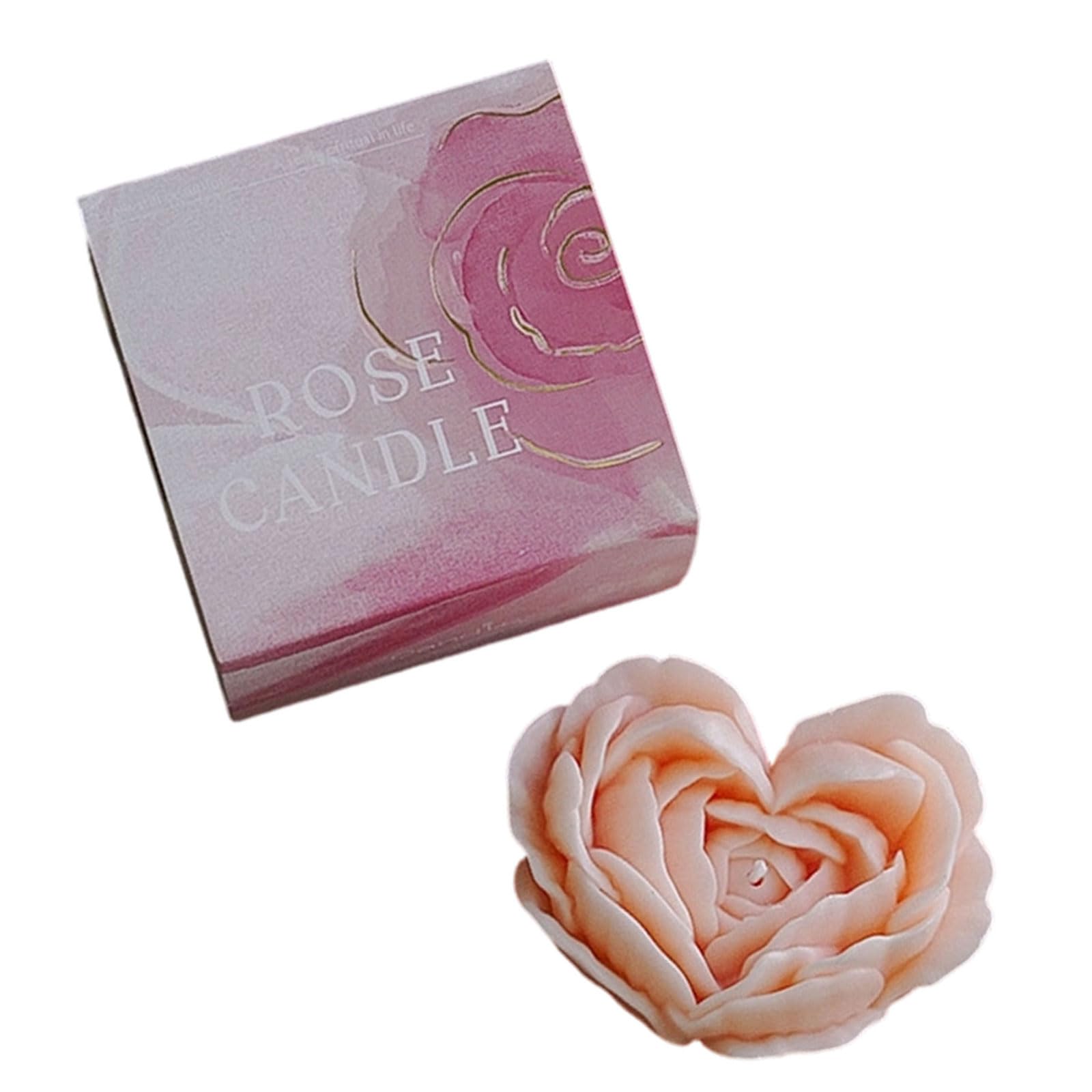 LUCKGONI Soys Waxes Decorative Candle for Meditations Stress Relief Table Decorations Photo Props Rose Heart Shape Scented Candle