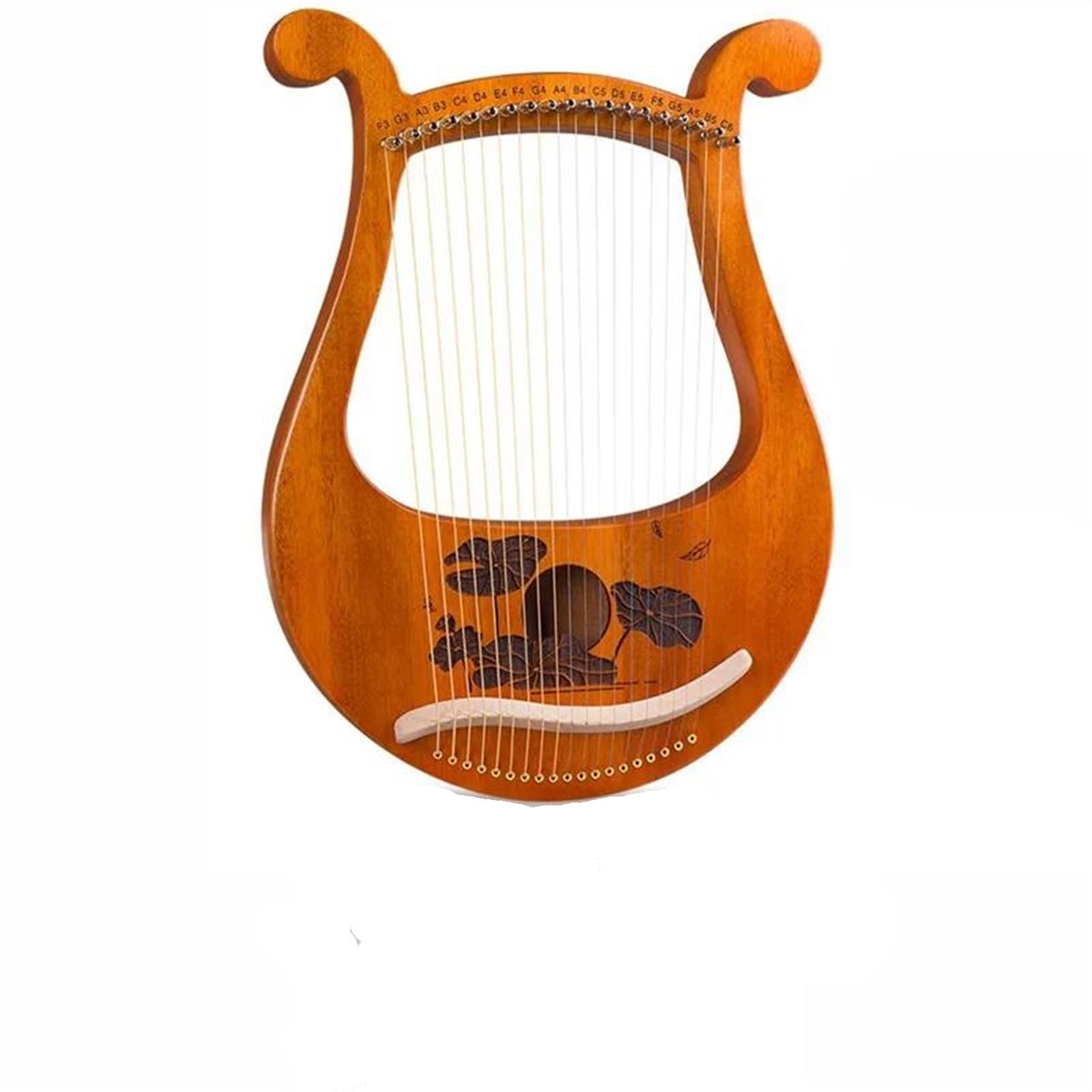 harfe instrument 19-saitige Lyra-Harfe Aus Mahagoni Tragbarer Stimmschlüssel Für Musikinstrumente Für Anfänger Leicht Zu Erlernen(Lotus)
