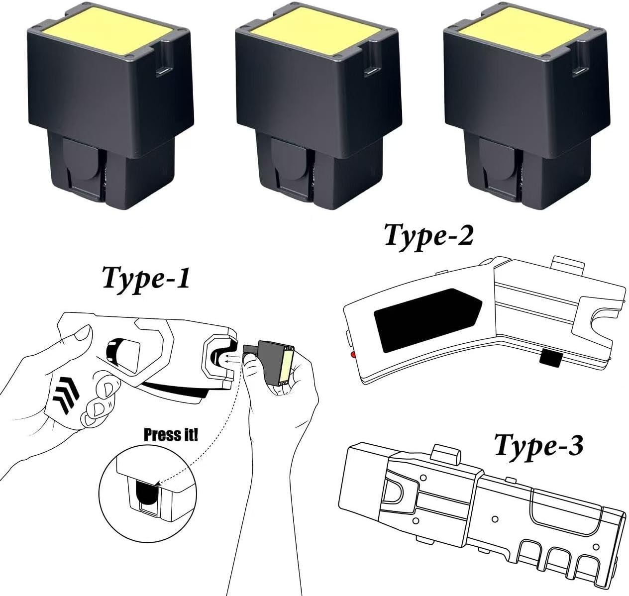 3-Pack Stun Gun Cartridges with Storage Bag.