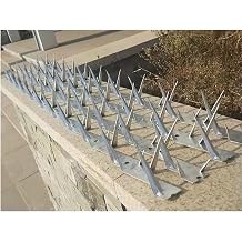 Barbed Wire Fence Metal Spikes Barbed Wire, Outdoor Wall Spikes Bird Pigeon Spikes Security Fence Spikes Anti-Theft Climb Strips for Roof, Wall, Railing Color Galvanized, Size Medium
