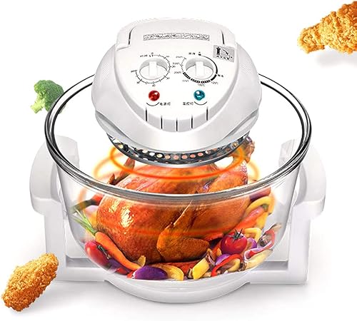 Freidora de aire turbo de 11 qt, horno de convección eléctrico de 12 litros con pastilla y 2 estantes, tostadora de calefacción vertical de 360,