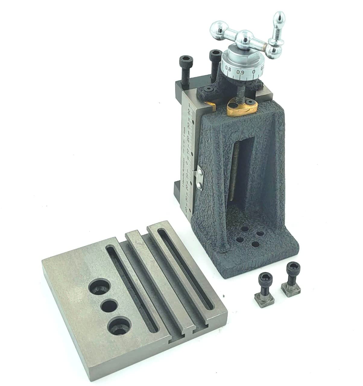 ADI Mini tobogán de fresado, 90 x 50 mm, tipo fijo con abrazaderas, hierro fundido, longitud de 11,44 cm