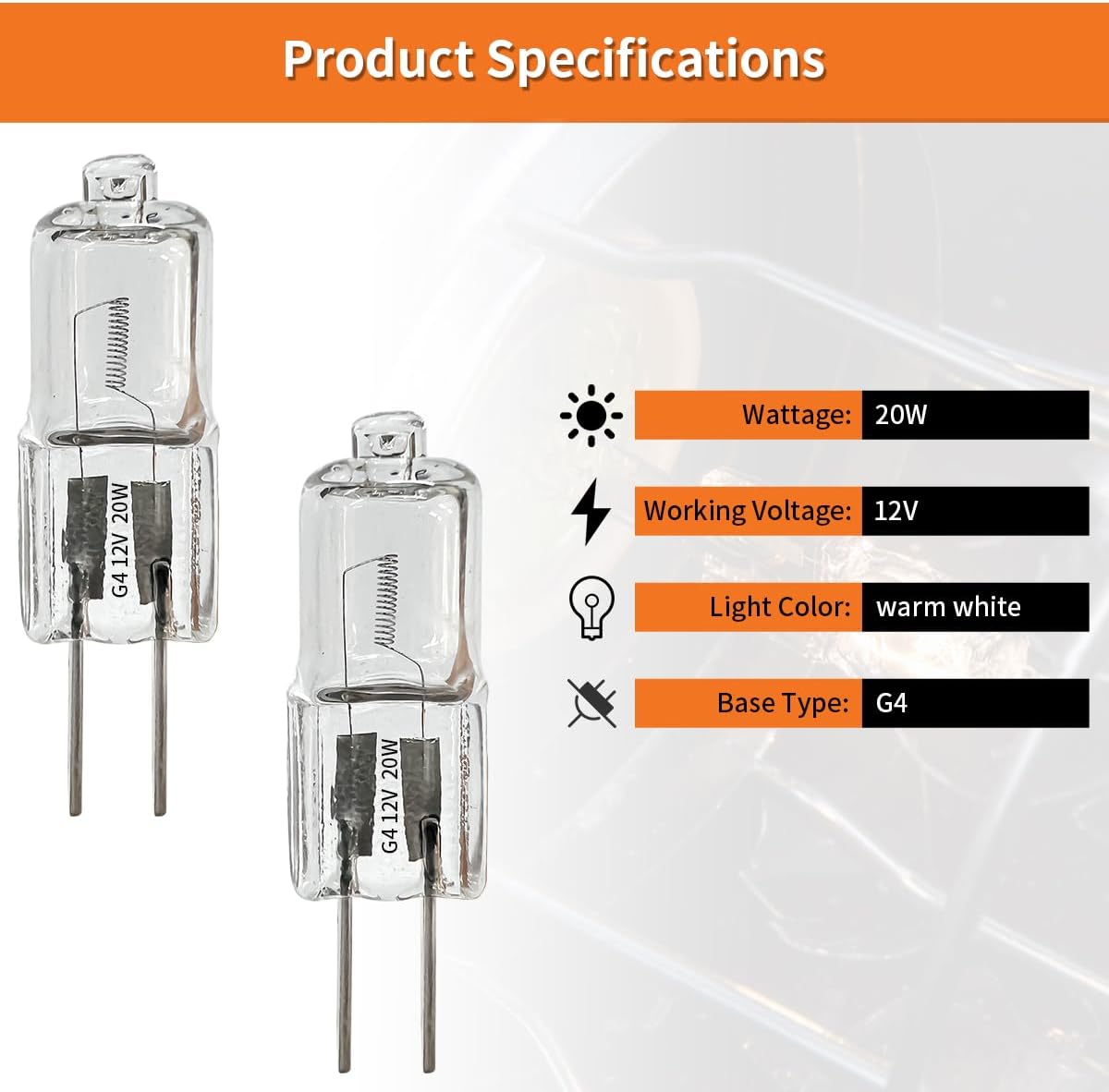 2 Pcs 20W 12V for Dacor Halogen Light Bulbs for Range, Electric Oven&Wall Oven with G4 Bi-Pin Base- for 106660
