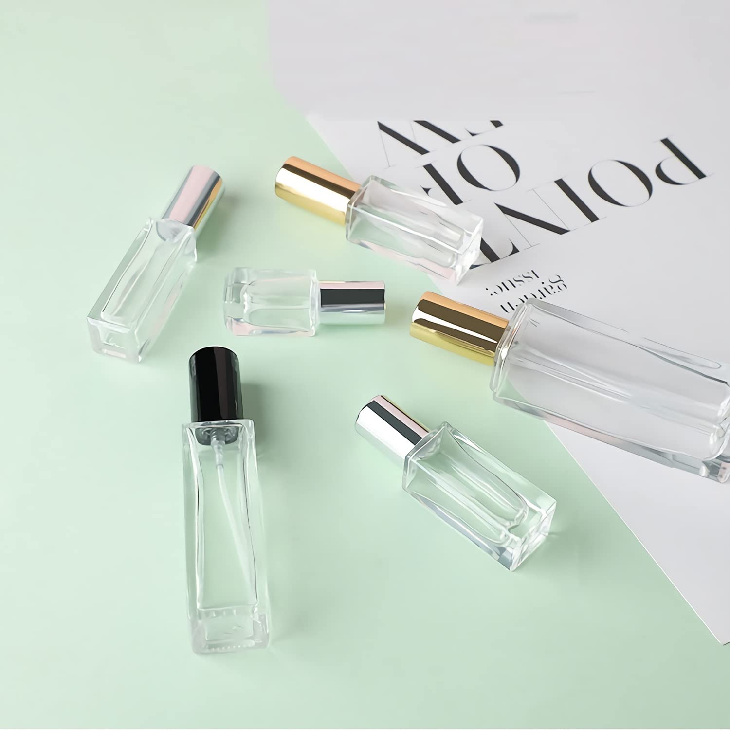 24 Stück, 30ml Transparent Mini Nachfüllbar Parfümzerstäuber Sprühflasche Mit Silber Deckeln Nachfüllbar Sprühflaschen Leer Tragbare Parfüm Sprühflasche