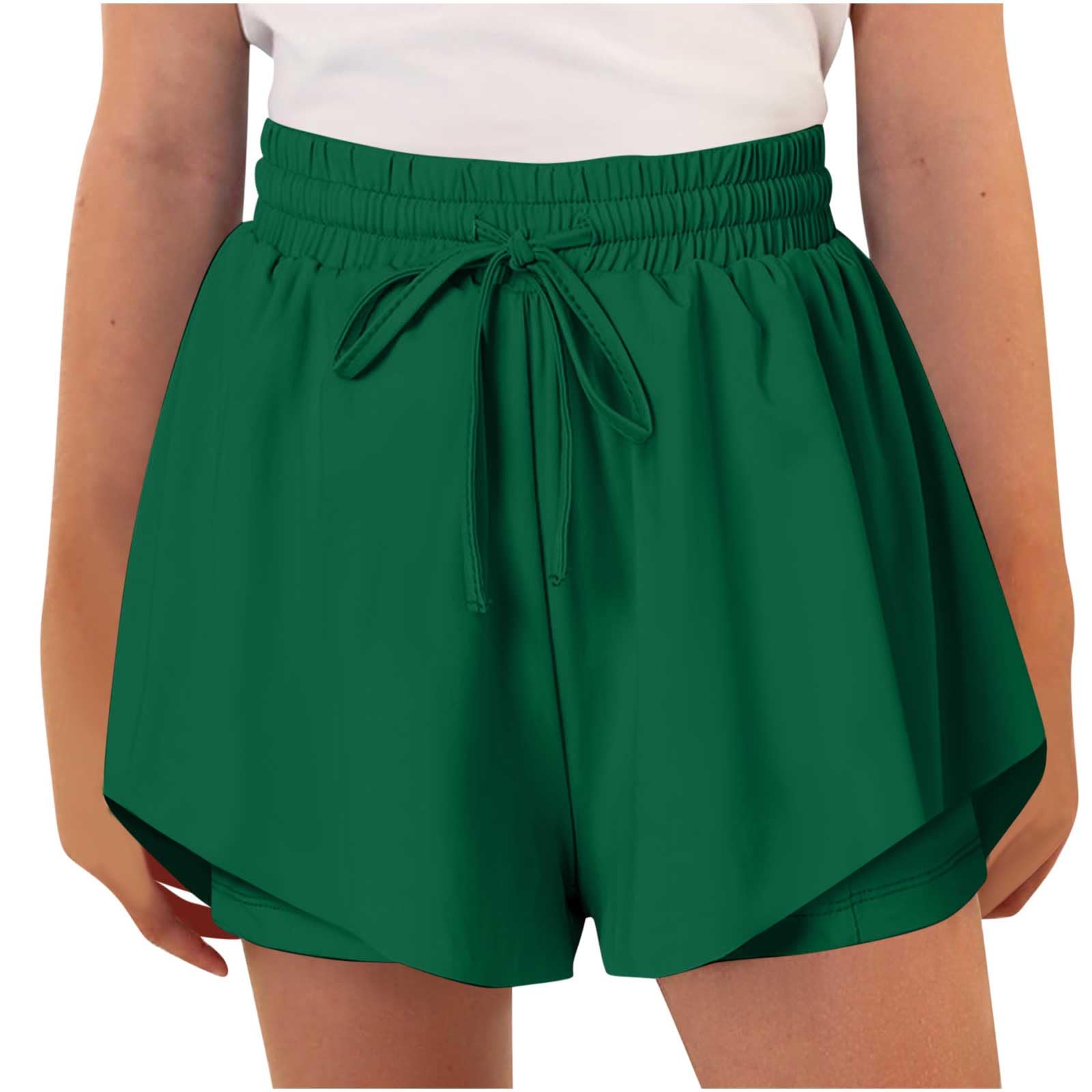 duxyoz Flowy Athletic Shorts for Girls Butterfly Shorts for Kids Teens Preppy Tennis Running Athletic Short with Liner 2-in-1 Double Layer Quick-Drying Comfy Short Pants Summer Clothes 12-13 Years