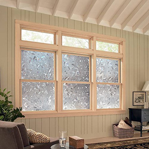 Image of CottonColors Rainbow Window Film Decorative 35 inchx78 inch Heat Blocking Static Cling Suncatcher Window Film 3D Decals Window Clings for Glass Windows