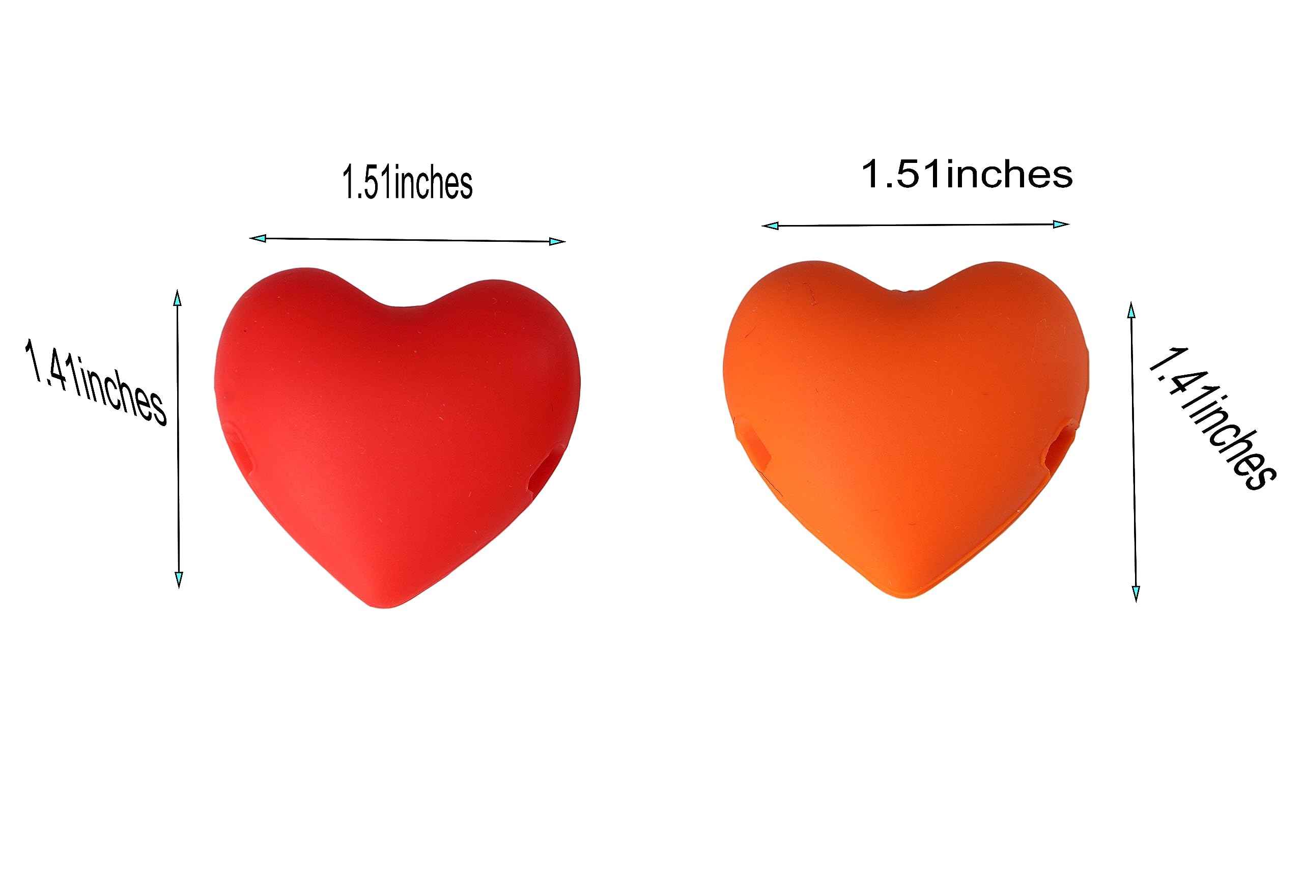 2Pcs Silicone Non-Scratch Pot Clip Heart Shape Thermometer Pot Clip for Measure Temperature of Candy, Oil, Milk, Chocolate, Candle