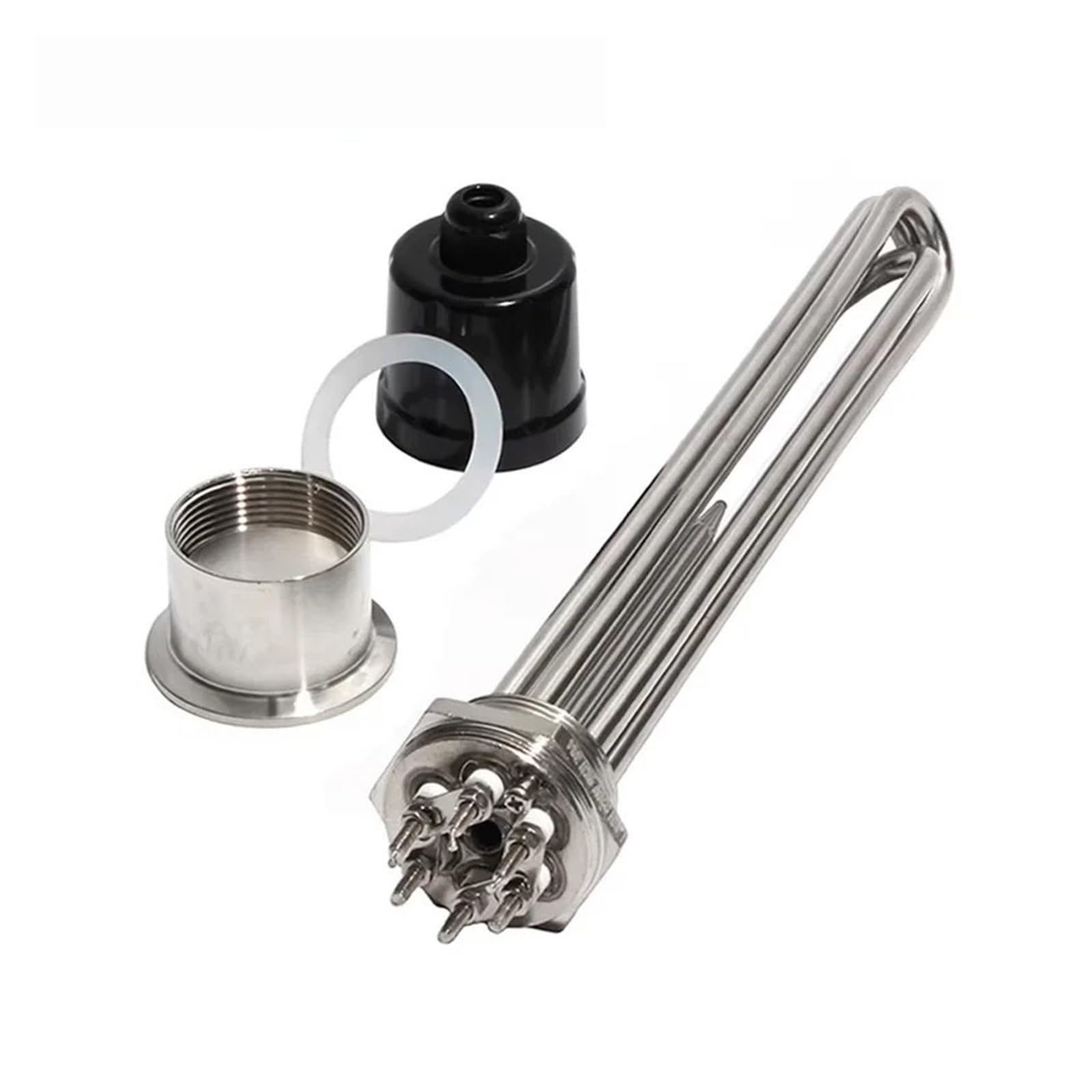 Élément chauffant à eau 1 1/2 "BSP/DN40 for brasserie et machine distiller avec vis de terre sonde(380V,9KW 290mm 304SUS)