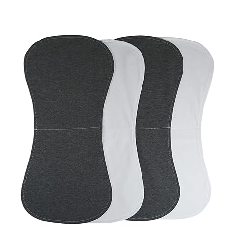 Miniatura 24 de Juego de 4 paños para eructos para bebé, curvos, absorbentes y suaves, valiosos, paquete de 4 capas dobles (ciervos de tono gris) 4 Mix,Azul,gris,