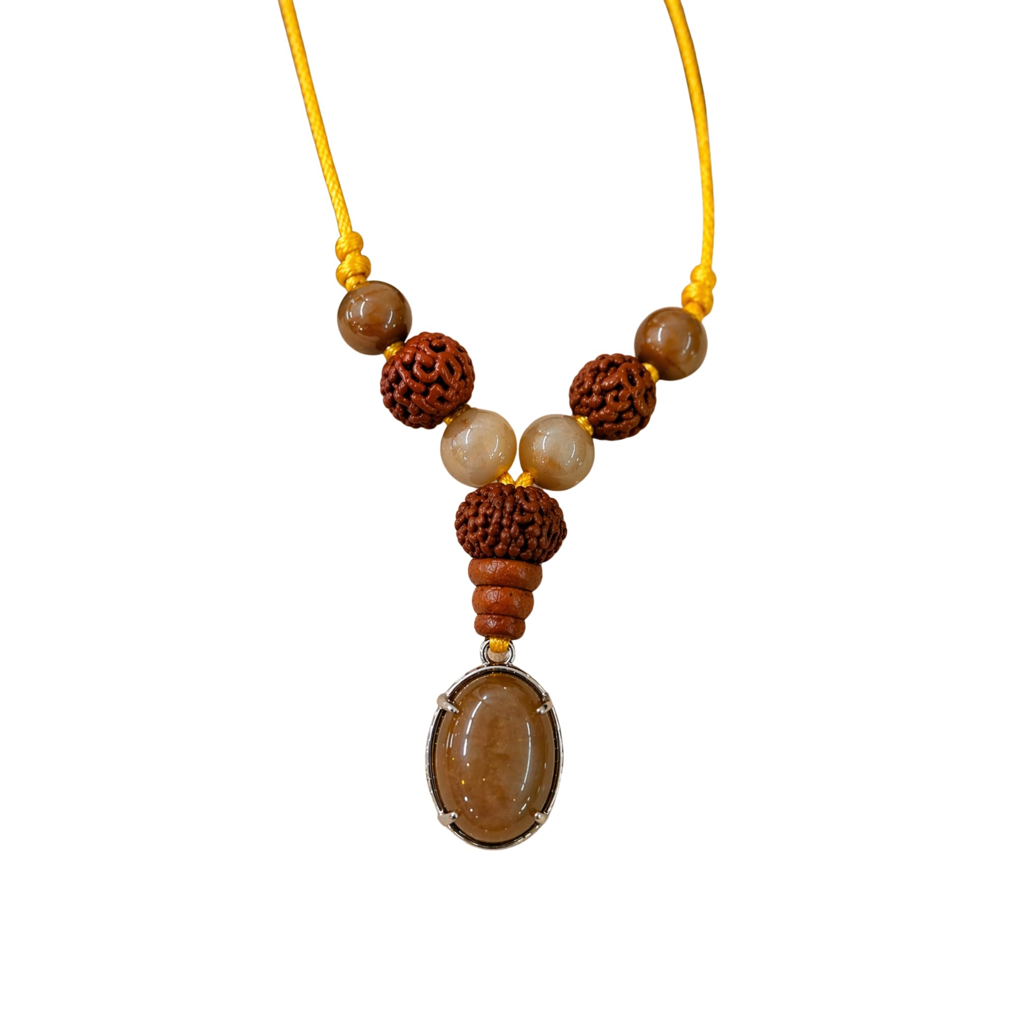 Pisces Zodiac Protection Pendant for Unisex|Meen Rashi Kavach|Jupiter Energy Shield Amulet|Divine Protection Locket|Spiritual Growth|Meditation Power|Yellow Aventurine Stone Rudraksh Pendant-image-22