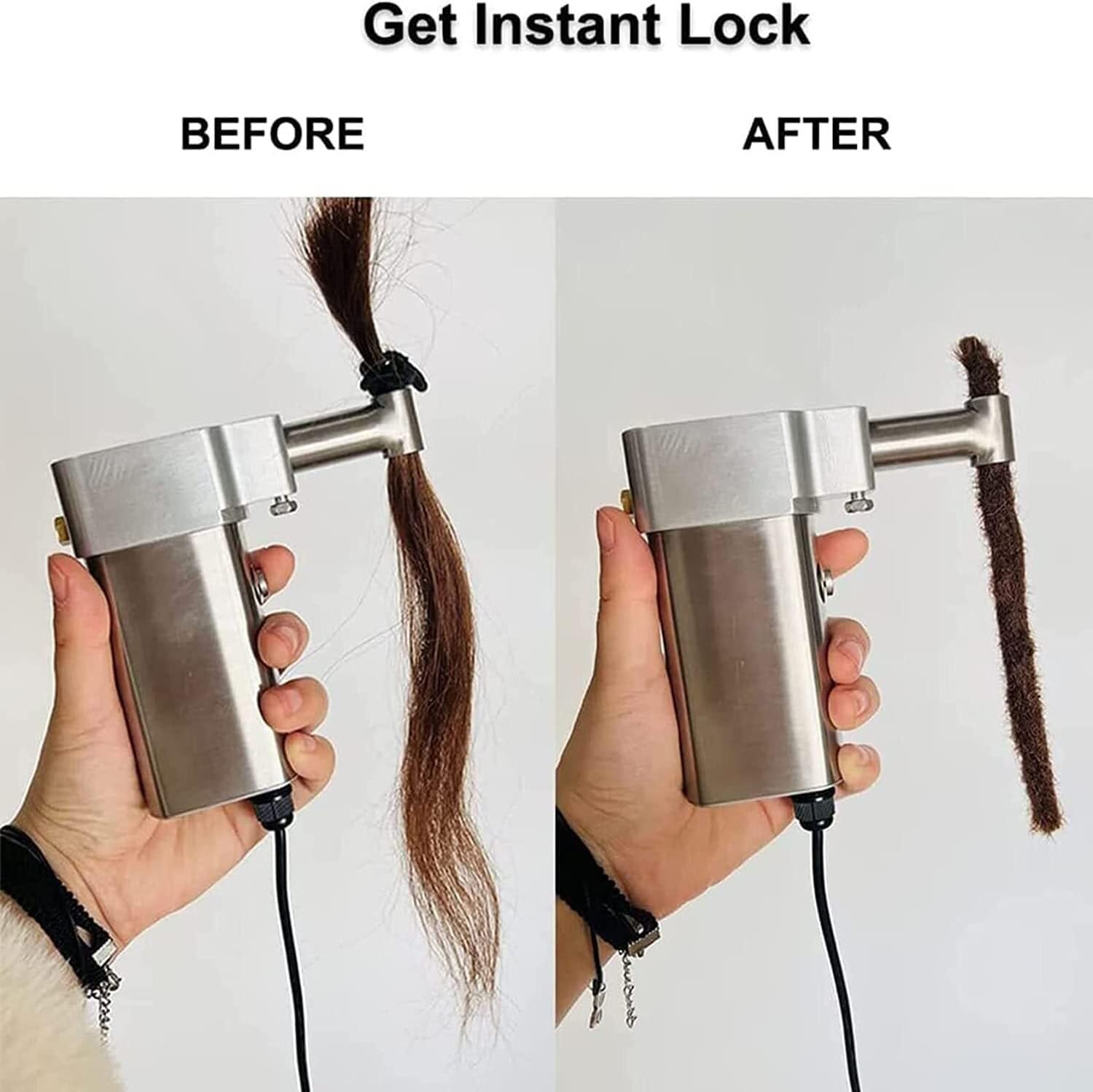 Máquina for Hacer rastas instantáneas, máquina automática for Hacer Cabello instantáneo con 20 Agujas, máquina trenzadora de Ganchillo de 6-16mm(16mm)