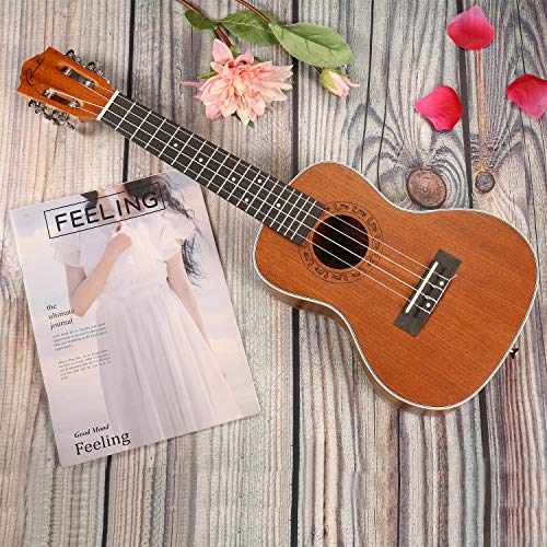 Ranch Concert Ukulele 23 inch Classical ukelele Instrument with Online 12 Lessons Professional Beginner Ukalalee Starter Pack Bundle Ukele Gig bag - Image 5