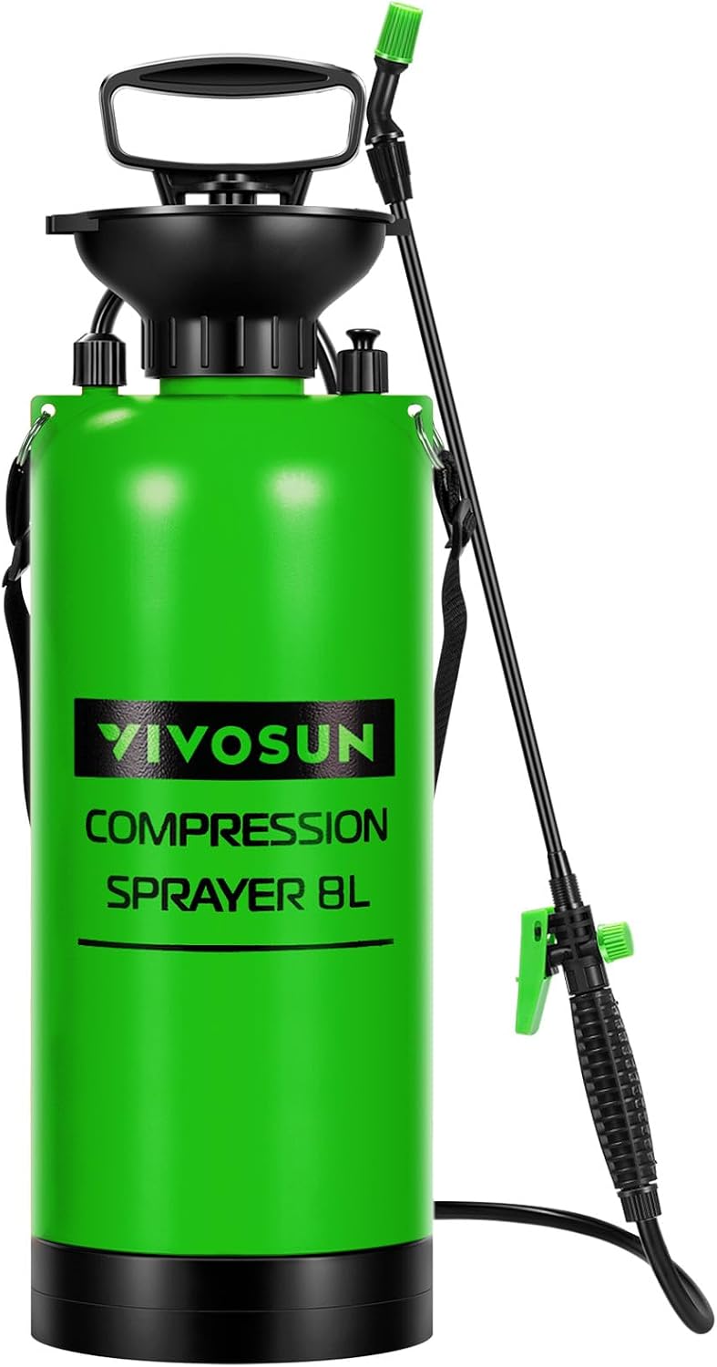 VIVOSUN 2-gallon green pump pressure sprayer with shoulder strap