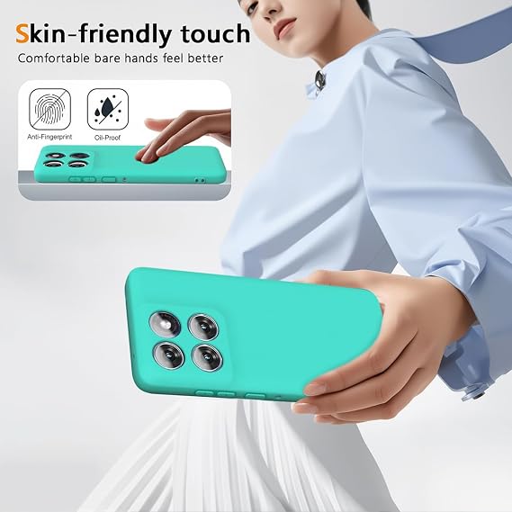 Liquid Silicone Case for Motorola Edge 60 Pro/Moto Edge 60 Pro, Protective Cover [Anti-scratch, Anti-fingerprint, Anti-shock], Soft and Slim Bumper Cover Shell. mintGreen