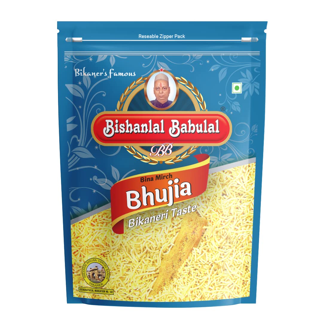 Bishanlal Babulal | Plain Bikaneri Bhujia Bina Mirch| Healthy Snack Ready-to-Eat Savoury Namkeen| Rajasthani Bhujiya | No Preservative | (Bina Mirch Bhujia (Less Spicy) 800gm 400gmx2) (B0BM7DDYPK) Amazon Price History, Amazon Price Tracker