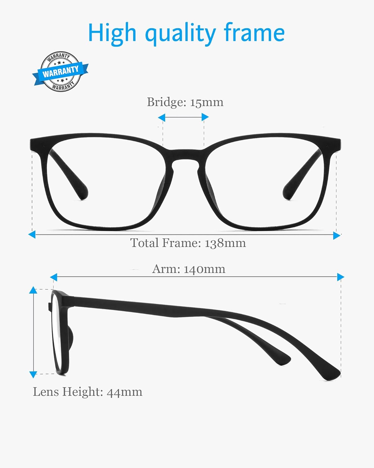 ANRRI Blue Light Blocking Computer Glasses Classic Small Lightweight Frame Clear Lens UV Blocking Gaming Eyeglasses - Image 4