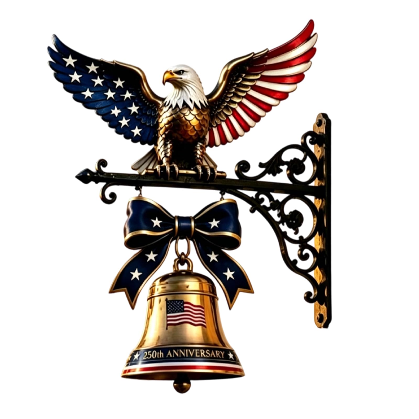 1Pc Vintage Eagle Wall Mount Doorbell Rustproof Resin Metal Porch Decor