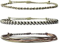 Vista 45 de Pulsera curativa hecha a mano con cuentas de piedra natural, regalo para hombres, pulsera de cuerda ajustable