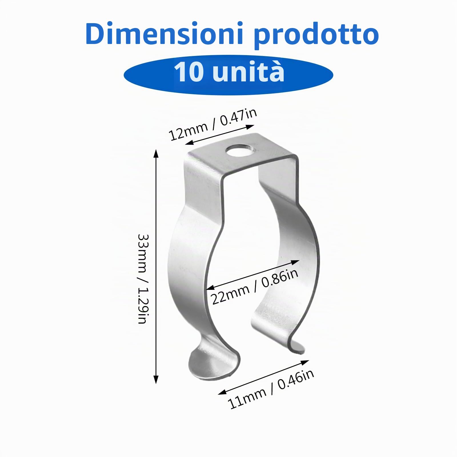 10 Pezzi Supporto Lampada Tubolare Clip, Fibbia di Montaggio T8, Clip per Attrezzi, Molla in Acciaio, 35-40 mm, Adatto per Lampade Tubolari e Fluorescenti