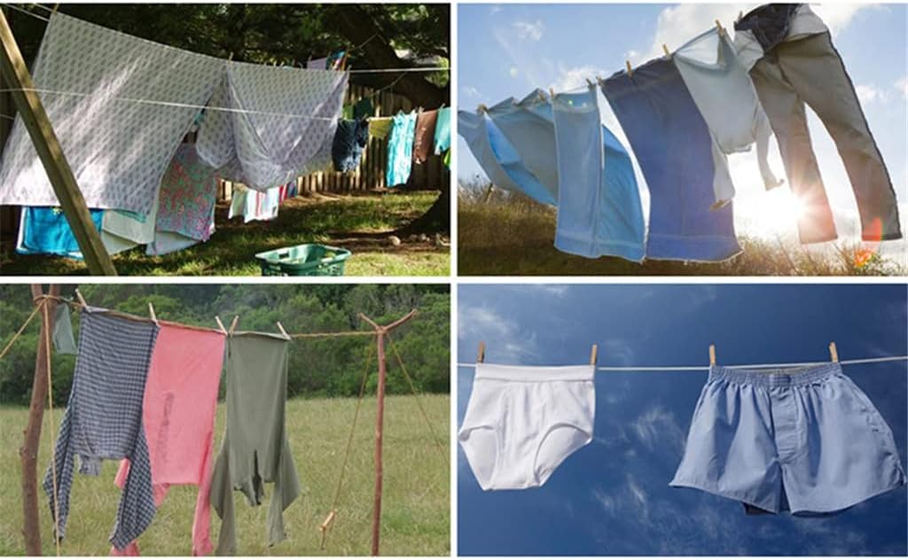 12m Retractable Clothesline Heavy Duty Clothes Dryer with Adjustable PVC Rope Indoor Outdoor Laundry Hanger Organizer Clothes
