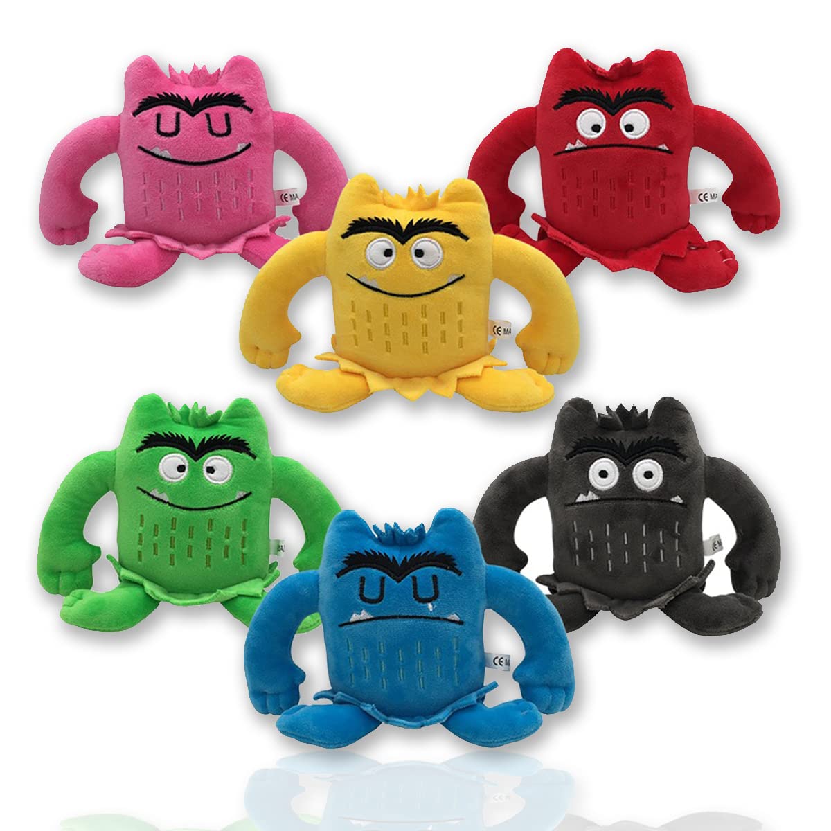 The Color Monster Plush Toy, The Color Monster Kids Doll My Mood Little Monster Plush Toy, 6 Colorful Plush Toys, Bedroom/living Room/bedside/sofa/office/car/camping (5.9 Inches)