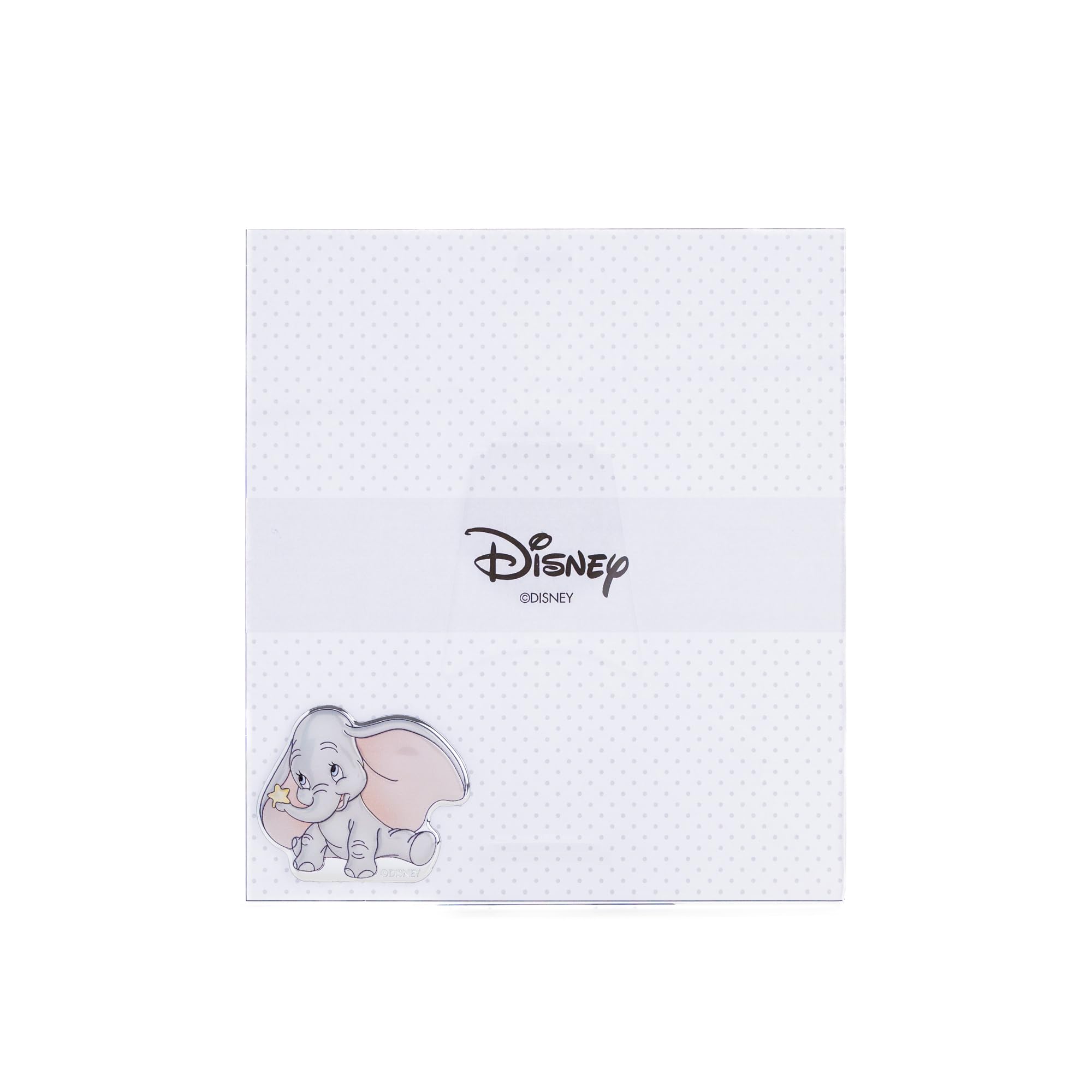 Valenti&Co - Disney Baby - Dumbo - Table Photo Frame in Plexiglass with 3D Silver Applications in Colours, Ideal as a Nursery Decoration (20 x 18 cm)