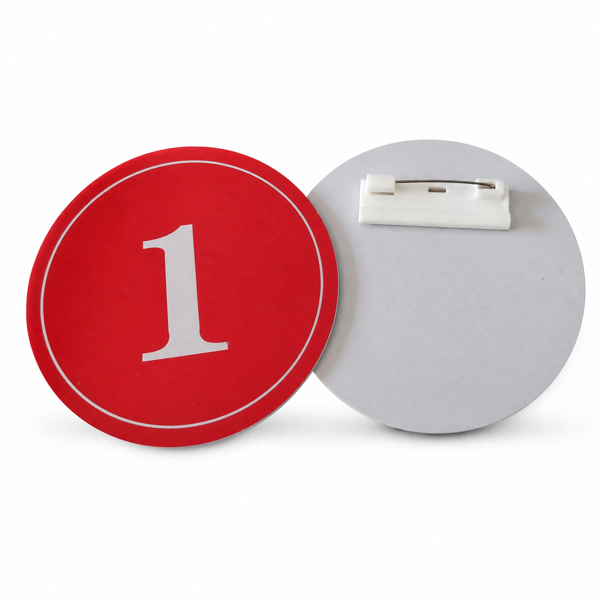 Numerada Plástico, 8cm, 1-80, rojo (con broche)