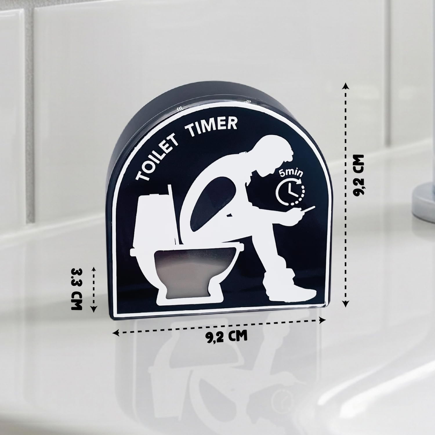 Toilet Timer® | Temporizador Divertido para el Inodoro | Timer de 5 Minutos para Aseos y el Baño | Idea de Regalo para Niños y Adultos | Fijación Rápida con Ventosa | OriginalCorner®