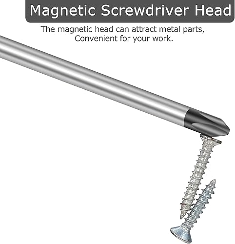 Miniatura 3 de PH1 15" × 3" Phillips Destornillador, PH-1 5×75mm Destornillador de agarre antideslizante Punta magnética, Destornillador de cabeza cruzada