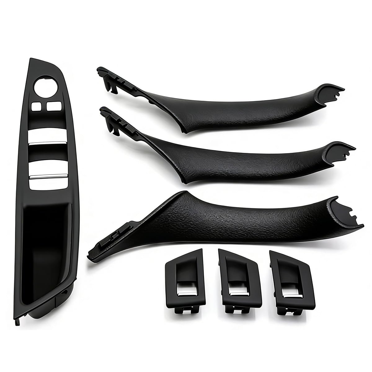 Set Coperture Bracciolo Portiera 7 Pezzi per BMW Serie 5 F10/F11/F18 520i/523i/525i/528i/535i | Nero, Accessorio Interno