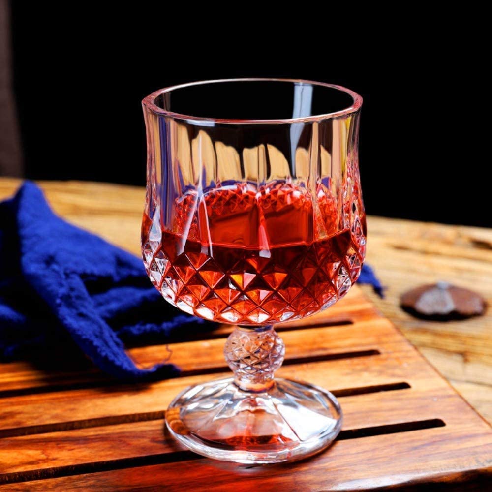 JIYAN FASHIONS | Crystal Brandy Glass Set of 2, 190 ML Sherry Champagne Flute Glass, Snifter Glasses, Whiskey Glass, Stemless Rum Glass for Spirits, Drinks, Bourbon, Elegant Wine Glass 3