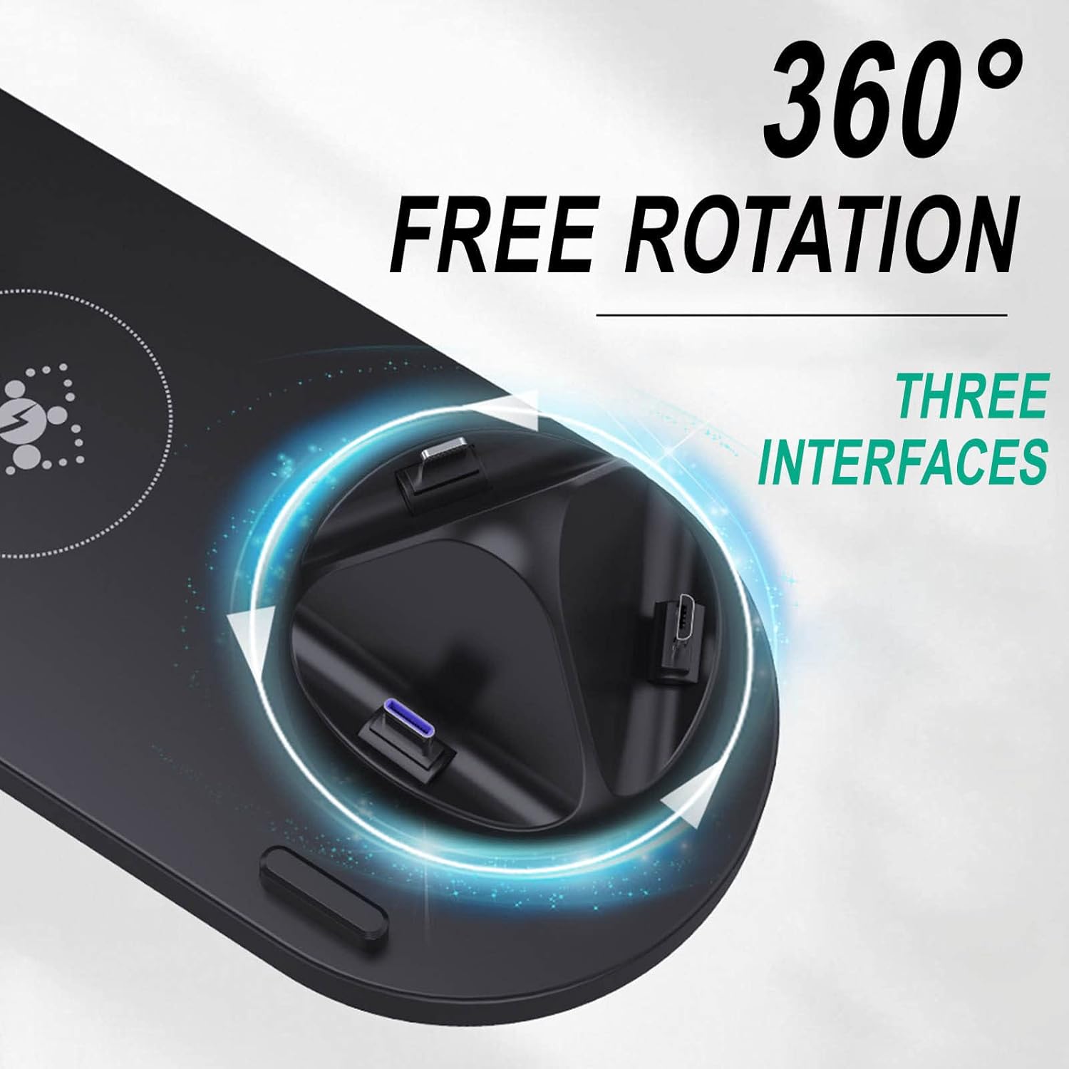 lanhui 3 in 1 wireless charging stand watch phone headset charging station charger docking for multiple devices 15w charging stand