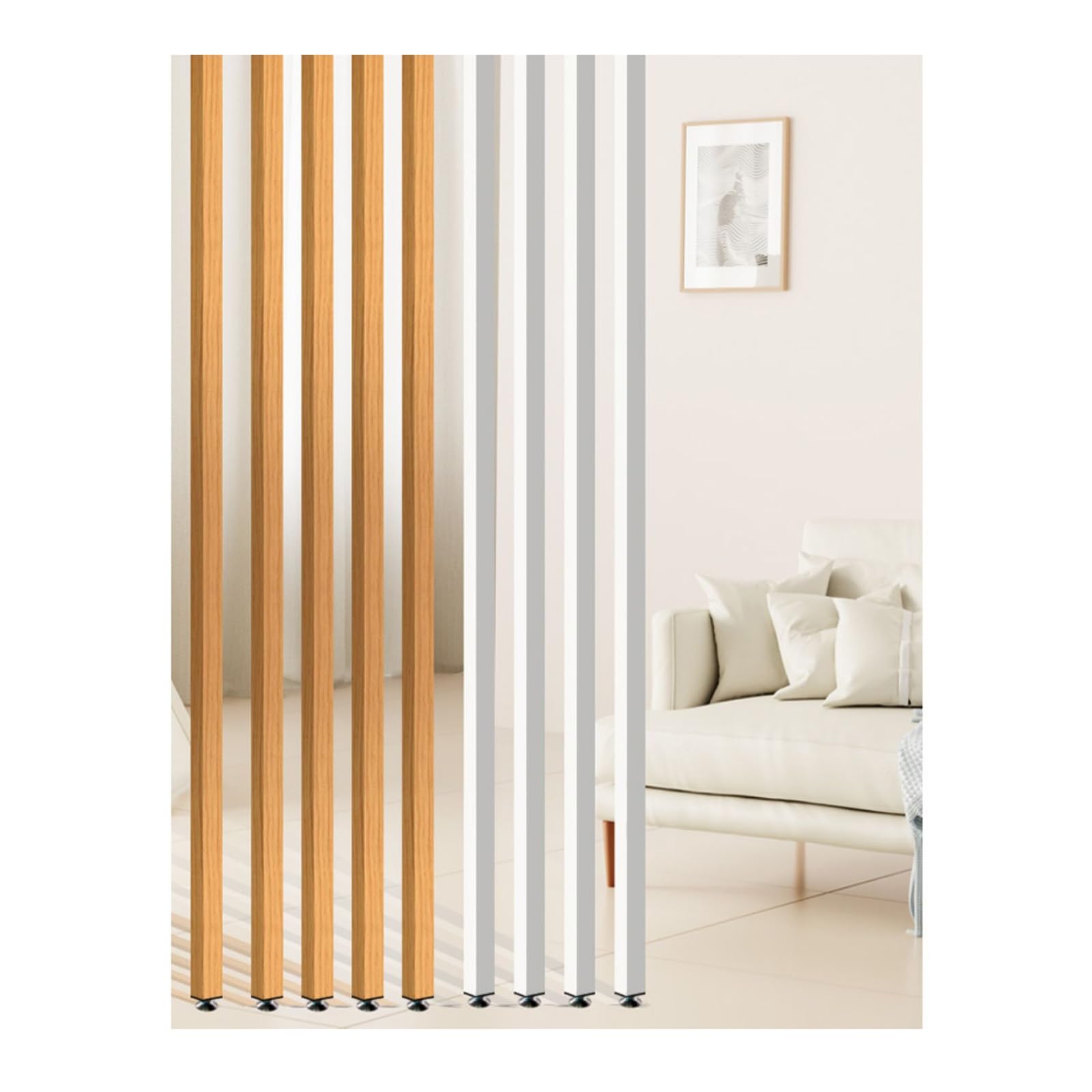 Séparateur de pièce en aluminium au design carré pour une finition luxe