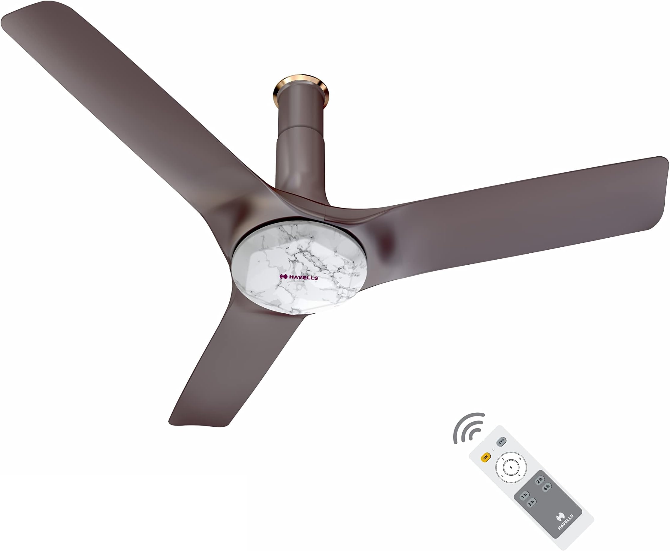 Havells 1200Mm Stealth Prime Bldc Motor Ceiling Fan|Most Silent&Premium, 5 Stars With Rf Remote, 100% Copper|Upto 55% Energy Saving, Timer, Memory Backup|(Pack Of 1, Marbel Dusk)