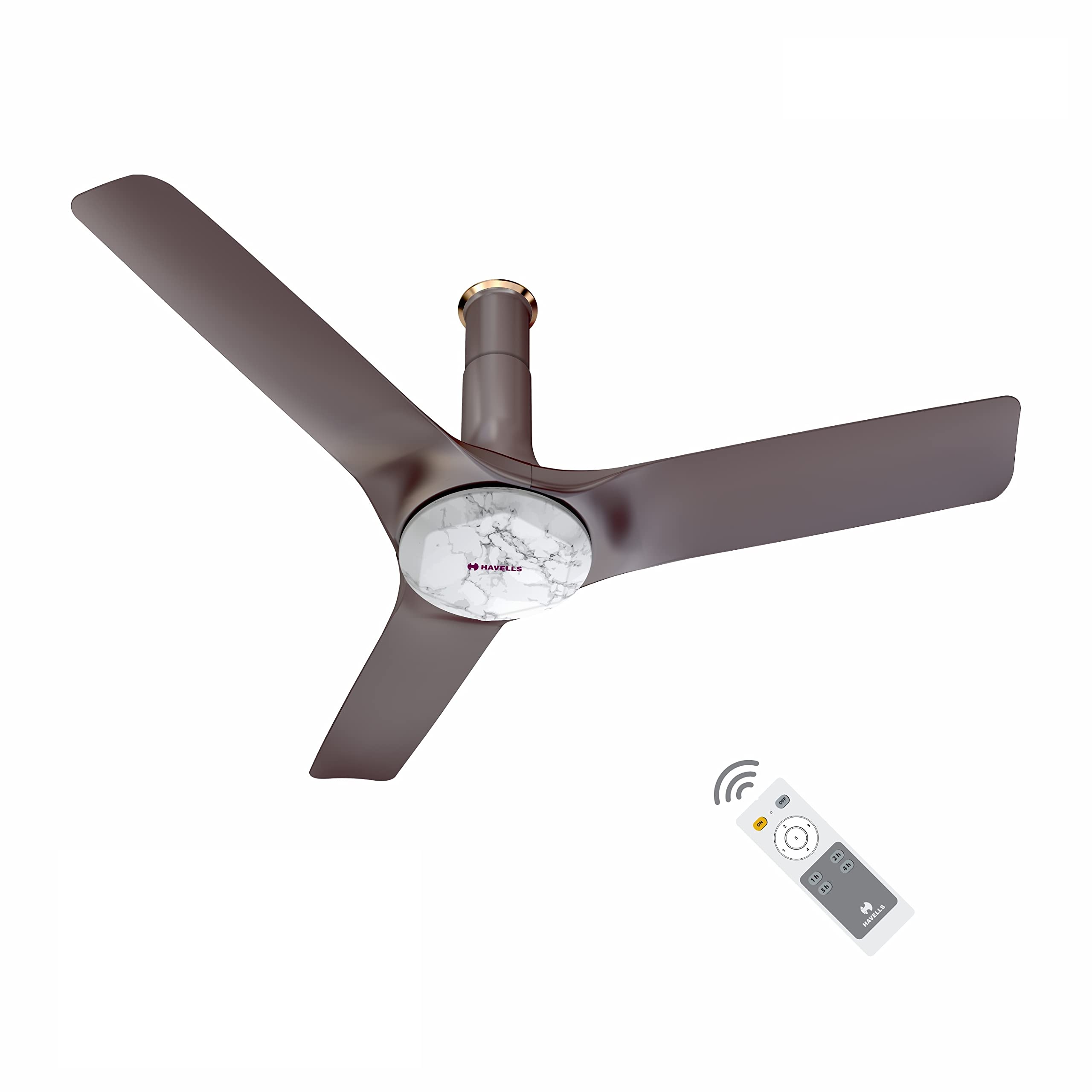 Havells 1200Mm Stealth Prime Bldc Motor Ceiling Fan|Most Silent&Premium, 5 Stars With Rf Remote, 100% Copper|Upto 55% Energy Saving, Timer, Memory Backup|(Pack Of 1, Marbel Dusk)