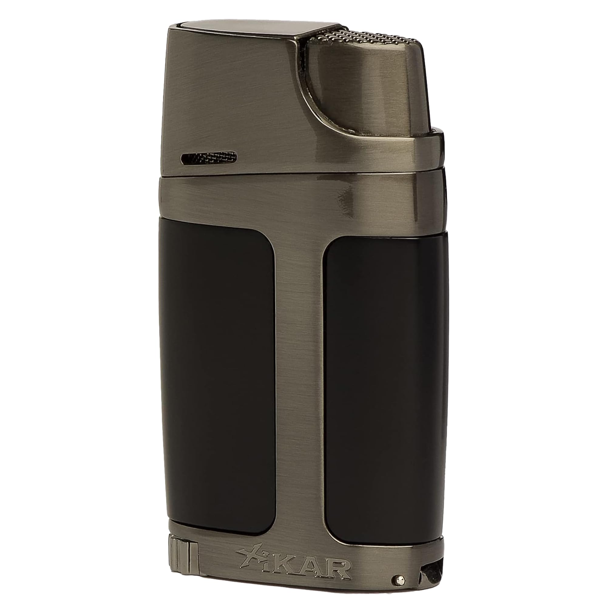 XIKAR ELX Double Jet Flame Butane Torch Lighter with 9mm Cigar Punch Refillable Butane Lighter with Fuel Window
