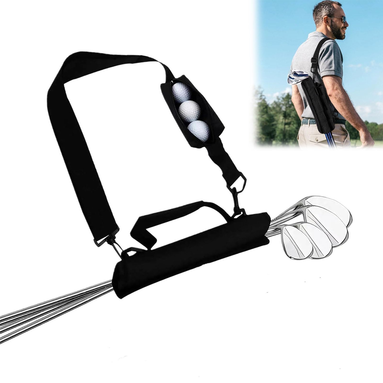 Borsa da Mazza da Golf, Sacca Pieghevole per Club, Leggera Borsa Portatile per Allenamento da Golf