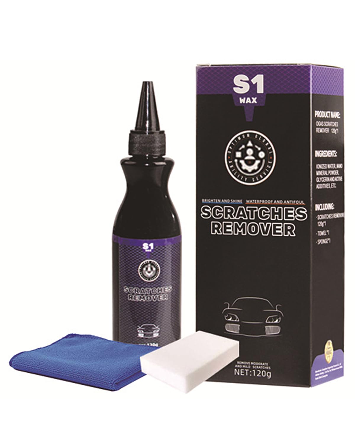 Car Scratch Remover Kit, Swirl Remover for Cars, Rubbing & Polishing Compound for Car Paint Scratch Repair with Applicator Pad and Towel, Gloss & Shine Save for All Vehicles, 120ml(4oz)