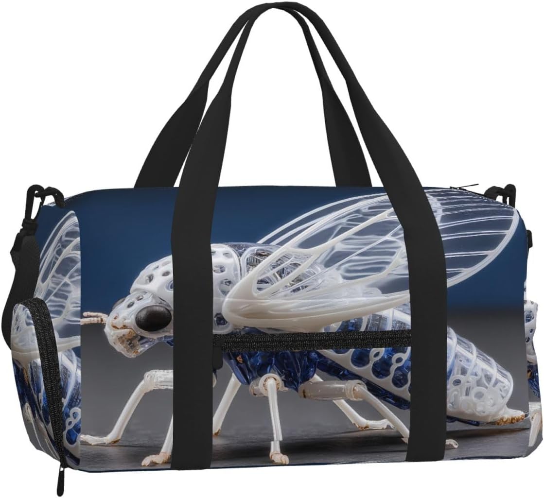 Handheld Crossbody Luggage Bag Exquisite Toy Insects Print Light Sturdy Water Repellent For Travel Carry