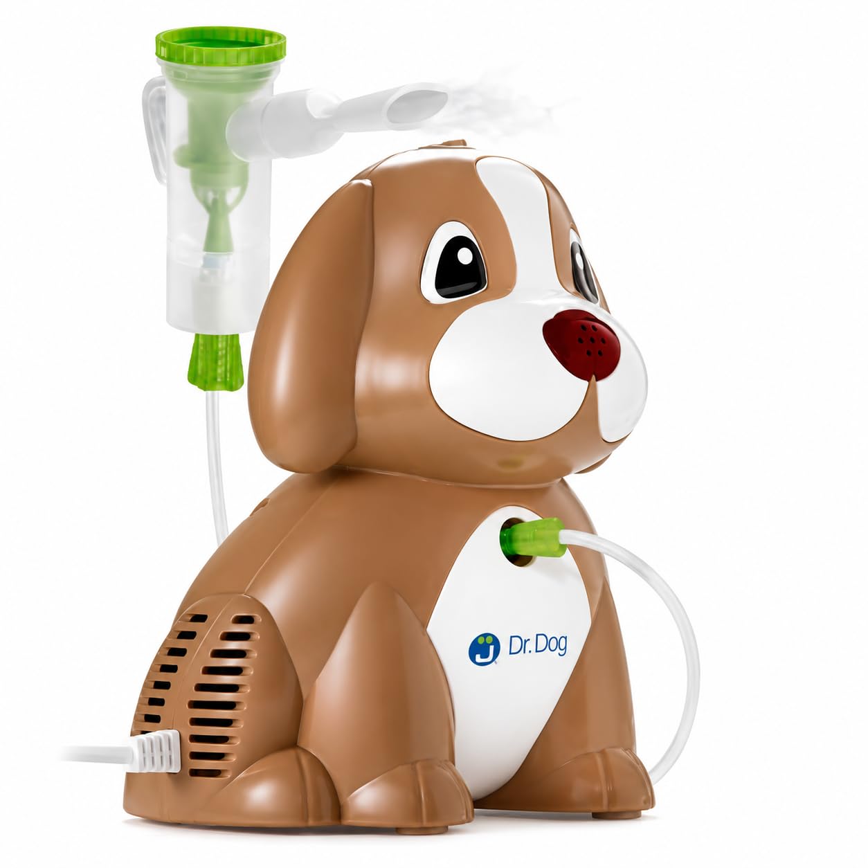 J BIMBI Dr. Dog Brown Aerosol Pediatrico per Bambini, Nebulizzatore Cagnolino Silenzioso per Aerosolterapia | Ideale per i bambini