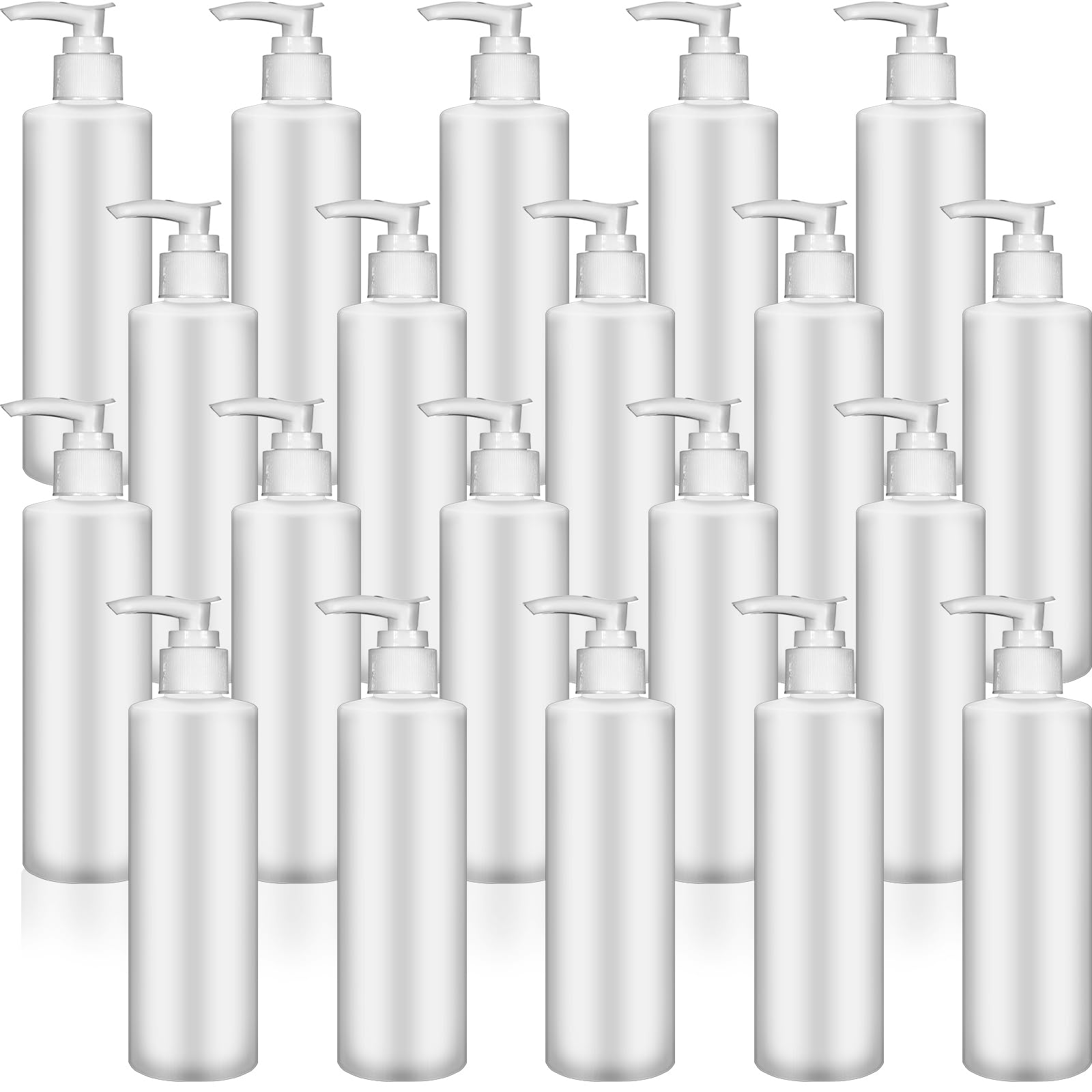 Thyle 20 Pcs Plastic Pump Dispenser Bottle 8 oz Refillable Plastic Bottles Bulk Lotion Container Travel Lock Empty container for Shampoo Massage Oil