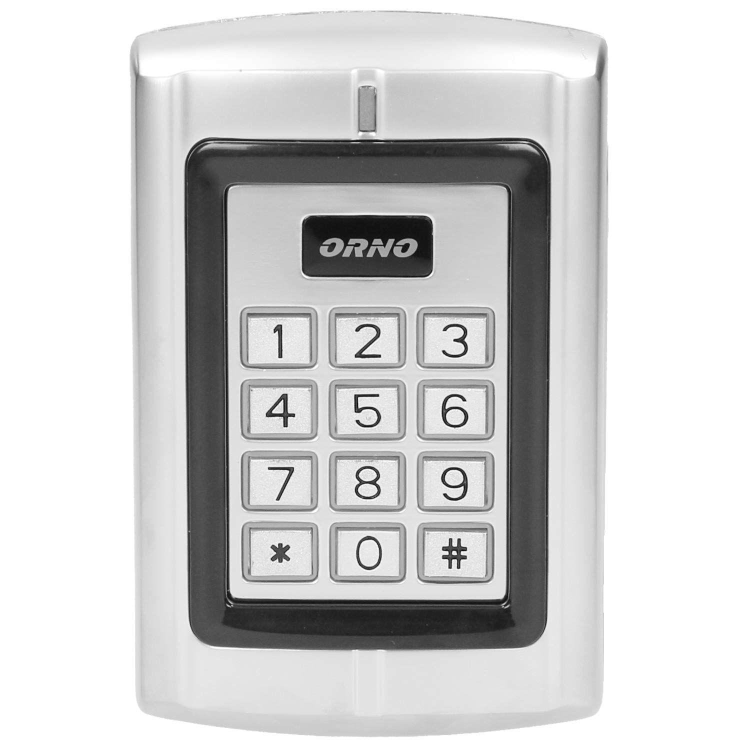 Orno ZS-802 Wasserdicht Codeschloss mit Kartenleser und Kontaktlose Schlüsselanhängerleser, Eingebauter Speicher, silber
